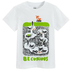 White T-shirt with ants print