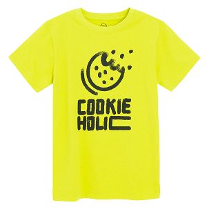 Yellow fluo T-shirt with cookie print