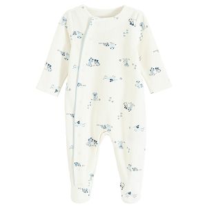 Ecru footed overall with dogs print