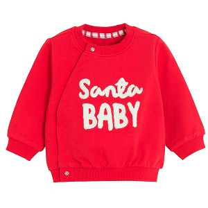 סווטשירט אדום עם הדפס 'Santa Baby'