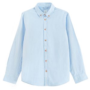 Blue button down classic shirt