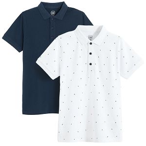 White and blue Polo T-shirts- 2 pack
