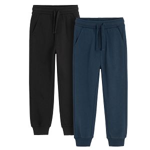 Black and blue jogging pants- 2 pack