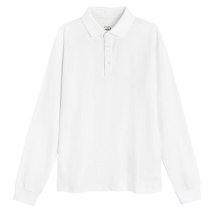 White long sleeve polo blouse