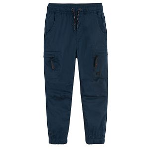 Blue cargo trousers