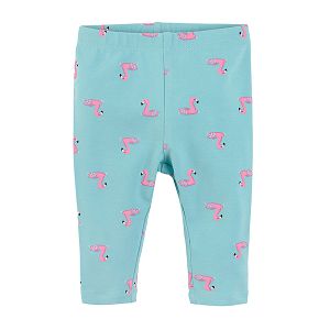 Leggings with flamingo print