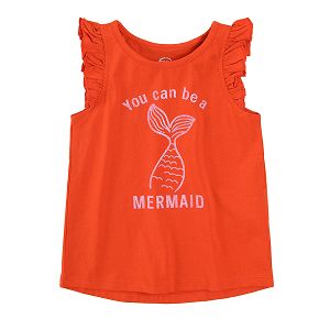 גופיה עם מלמלה והדפס 'you can be a mermaid'