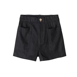 Black shorts with button and pockets