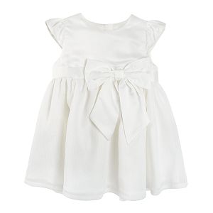 White short sleeve dress with a side bow