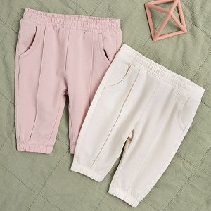 Pink and white sweatpants- 2 pack