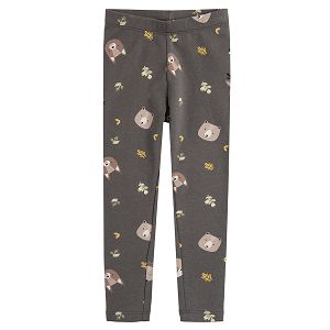 Graphite forest animals leggings