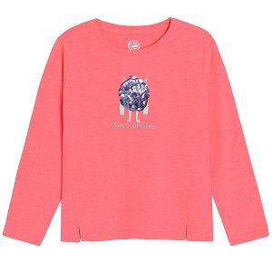 Flup coral long sleeve T-shirt with funny creature print