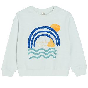 White sweatshirt with summer theme print