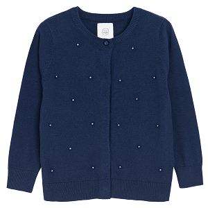 Bue cardigan with pearls