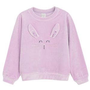 Purple sweatshirt with bunny print