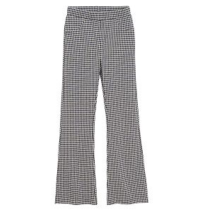 Black and white checked wide leg jeggings