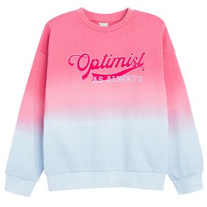 Blue and pink sweatshirt