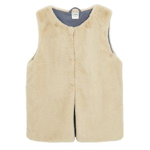 Ecru faux fur vest