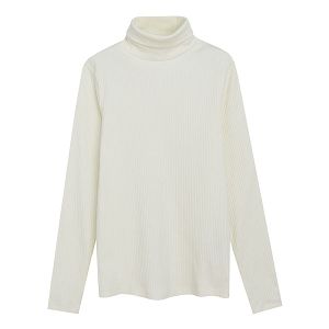 Ecru turtleneck long sleeve blouse