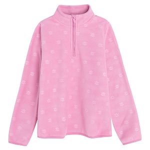 Pink sweatshirt with snowflakes print