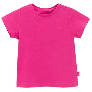 Fuchsia T-shirt with small heart print