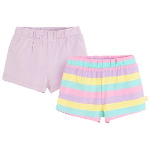 Purple and mix color shorts- 2 pack