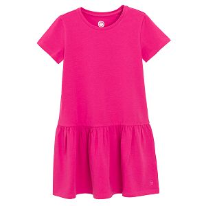 Fucshia short sleeve dress