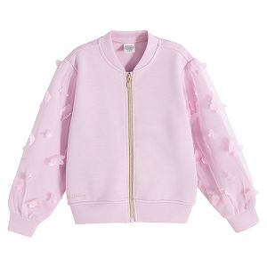 Pink zip through cardigan