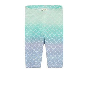 Turquoise leggings with mermaid scales pattern