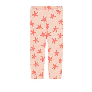 Light pink leggings with starfish print