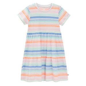 Striped short sleeve dress