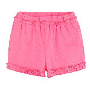 Pink shorts with ruffle