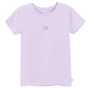 Purple T-shirt with small butterfly print