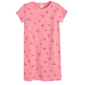 Pink T-shirt with cherries print