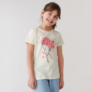 White T-shirt with flower print