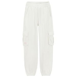 White cargo type jogging pants