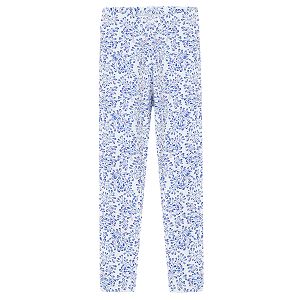 Blue floral leggings