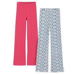 Blue and pink leggings- 2 pack