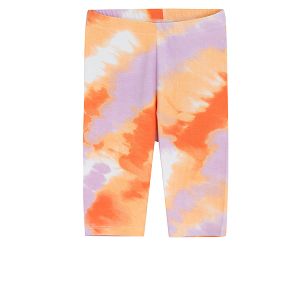 Orange, purple tie dye leggings