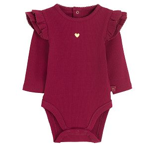 Burgundy long sleeve bodysuit