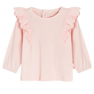 Pink blouse with ruffles