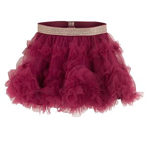 Burgundy tulle skirt