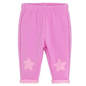 Purple jogging pants with stars print