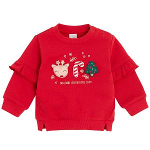 Red sweatshirt with Xmas print