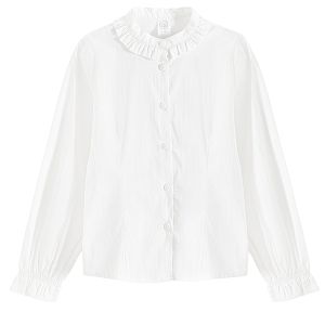 White button down classic shirt with mao collar