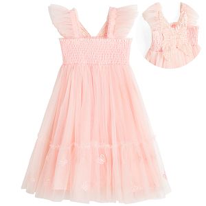 Pink sleeveless tulle dress