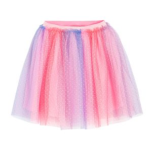 Rainbow color tulle skirt