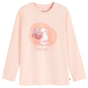 Pink blouse with mice print