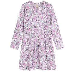 Violet floral long sleeve dress