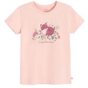 Pink T-shirt with fox print